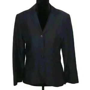 Drozdzik  Bergdorf Goodman Navy Blue Linen Blazer